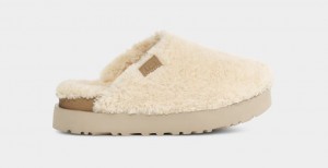 Beige Ugg Fuzz Sugar Women Slippers | 173684-WGL