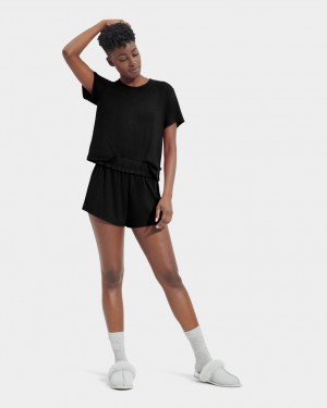 Black Ugg Aniyah Set Women Sleepwear | 203578-UBM