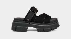 Black Ugg Ashton Women Slides | 096214-EYO