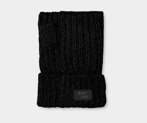 Black Ugg Chunky Fingerless Cuff Women Gloves | 129803-VSZ