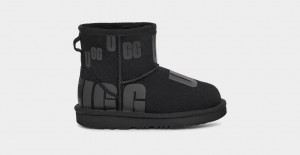 Black Ugg Classic Mini Scatter Graphic Kids' Boots | 547180-URB