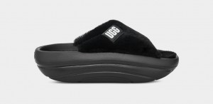 Black Ugg FoamOplush Women Slippers | 674195-VHF