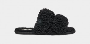 Black Ugg Maxi Curly Scuffetta Women Slippers | 678109-BDP