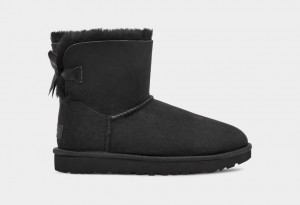 Black Ugg Mini Bailey Bow II Women Boots | 820564-FKN