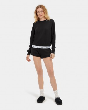 Black Ugg Nena Crewneck Women Sweatshirt | 105694-BHM