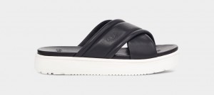 Black Ugg Zayne Crossband Women Slides | 258430-YOP