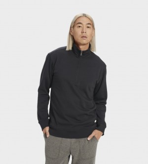 Black Ugg Zeke Half Zip Pullover Men Sweatshirt | 640539-JEU