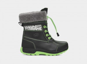 Black / Green Ugg Butte II CWR Glow Graphic Kids' Boots | 892514-SYX