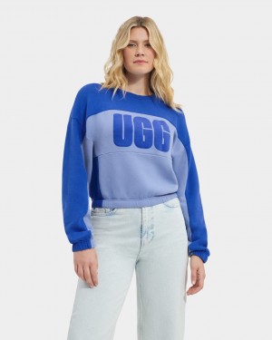 Blue Ugg Aryia Cropped Pullover Blocked Women Tops | 397564-BLY