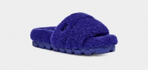 Blue Ugg Cozetta Curly Women Slippers | 476230-TLE