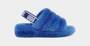 Blue Ugg Fluff Yeah Women Slippers | 325796-FEB