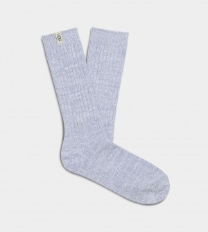 Blue Ugg Rib Knit Slouchy Crew Women Socks | 817254-BXT