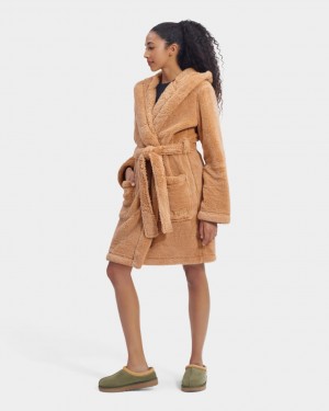 Brown Ugg Aarti Plush Robe Women Sleepwear | 068745-RNB