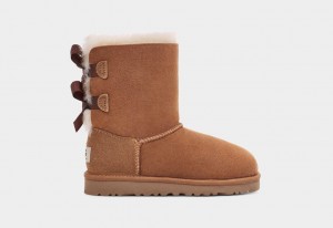 Brown Ugg Bailey Bow II Kids' Boots | 319056-KFB