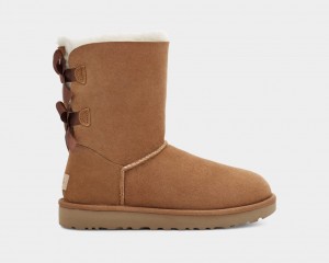 Brown Ugg Bailey Bow II Women Boots | 861297-QWN