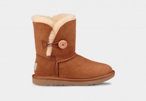 Brown Ugg Bailey Button II Kids' Boots | 170652-PFY