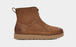 Brown Ugg Deconstructed Front Zip Women Boots | 903182-YKX