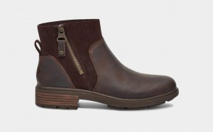 Brown Ugg Harrison Zip Suede Women Boots | 986230-DUV