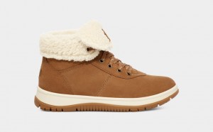 Brown Ugg Lakesider Mid Lace Up Women Boots | 371490-BGQ