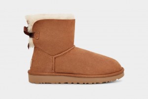 Brown Ugg Mini Bailey Bow II Women Boots | 487315-ROH