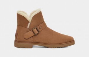 Brown Ugg Romely Buckle Women Boots | 976385-VSH