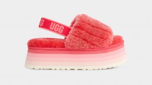 Coral Ugg Disco Sherpa Corduroy Women Slippers | 210467-GHZ