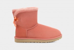 Coral Ugg Mini Bailey Bow II Women Boots | 374869-COJ