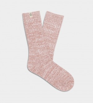 Coral Ugg Rib Knit Slouchy Crew Women Socks | 081673-HNL