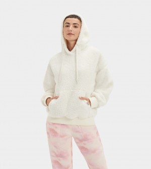 Cream Ugg Loyra Sherpa Women Hoodie | 235618-BSF