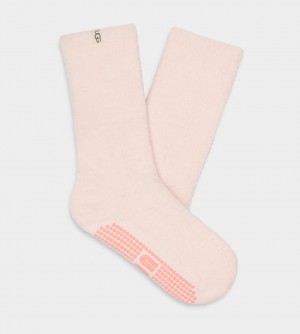 Cream Ugg Paityn Cozy Gripper Crew Women Socks | 965041-LWO