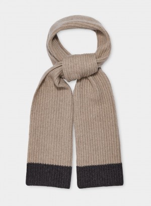 Cream / Grey Ugg Evander Knit Men Scarves | 081726-XOZ