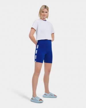 Deep Blue Ugg Hayleigh Logo Biker Women Shorts | 469081-JEL