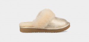 Gold Ugg Cozy II Metallic Kids' Slippers | 978324-CGB