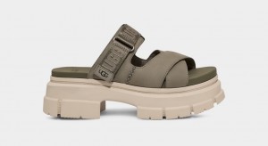 Green Ugg Ashton Women Slides | 670829-MBQ