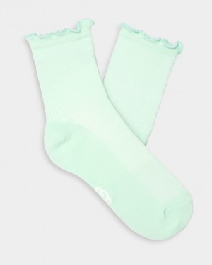 Green Ugg Karsyn Lettuce Edge Women Socks | 925608-YFL