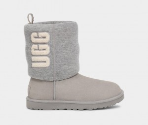 Grey Ugg Classic Fur Jersey Cozy Women Boots | 578609-YOS