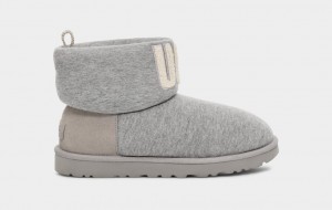 Grey Ugg Classic Mini Fur Jersey Cozy Women Boots | 073894-NVA