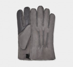 Grey Ugg Contrast Sheepskin Tech Men Gloves | 526379-HVC