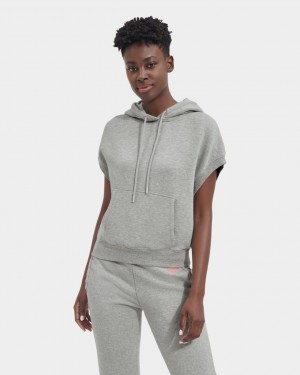 Grey Ugg Jessikah Sleeveless Women Hoodie | 801257-WCP