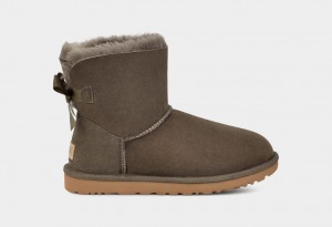 Grey Ugg Mini Bailey Bow II Women Boots | 245879-ORC