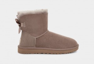 Grey Ugg Mini Bailey Bow II Women Boots | 560421-MBK