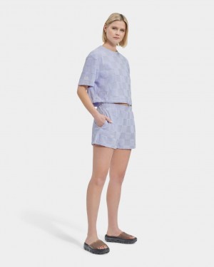 Grey Ugg Noni Check Women Shorts | 654280-ELW