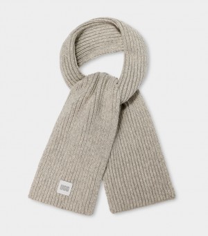 Light Grey Ugg Chunky Rib Knit Women Scarves | 326895-QUB