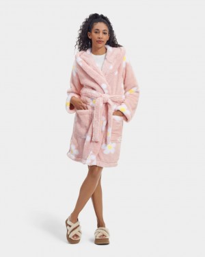 Pink Ugg Aarti Plush Robe Women Sleepwear | 792316-BXZ