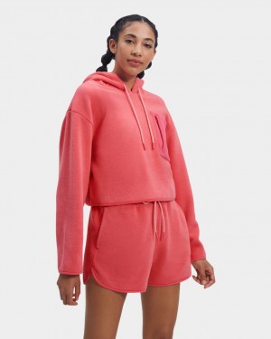 Pink Ugg Myley Sherpa Women Hoodie | 721340-SQP