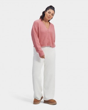 Pink Ugg Nyomi Cropped Women Cardigan | 973612-TFW