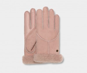 Pink Ugg Sheepskin Whipstitch Women Gloves | 531094-RTD