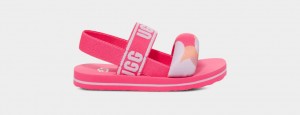 Pink Ugg Zuma Sling Camopop Kids' Sandals | 643810-ICJ