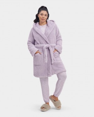 Purple Ugg Aarti Plush Robe Women Sleepwear | 523789-TNB