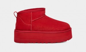 Red Ugg Classic Ultra Mini Women Platform Boots | 480236-BTX